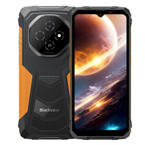  Blackview FORT 1, 6 Go + 256 Go, écran 6,56 pouces, Android 15, processeur Unisoc UMS9230E T615 Octa Core, réseau : 4G, OTG, NFC (Orange) SB997E770-320